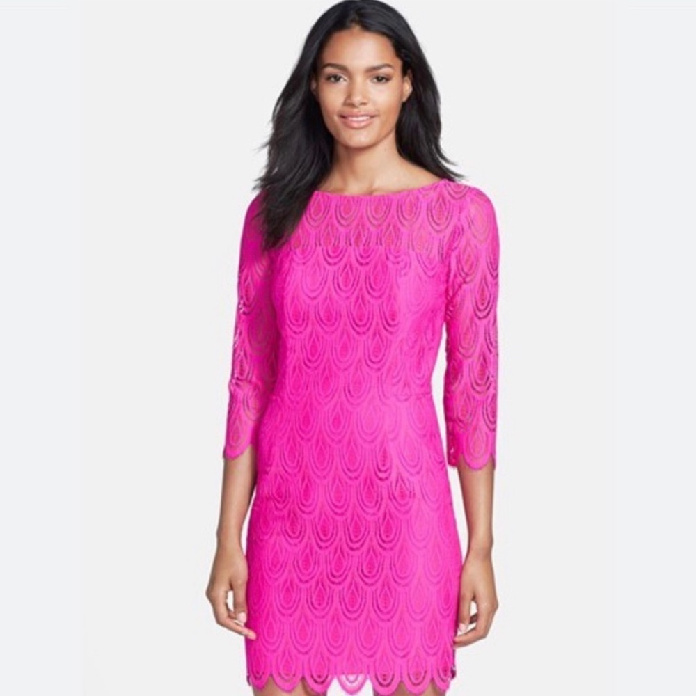 Lilly Pulitzer Hera Pink Lace Cocktail Dress - Size 6